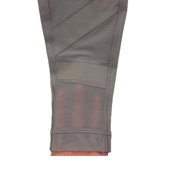 Lululemon Wunder Under Leggings Size 6 Gray Dark Chrome High Rise Mesh Geometric - Picture 4 of 10
